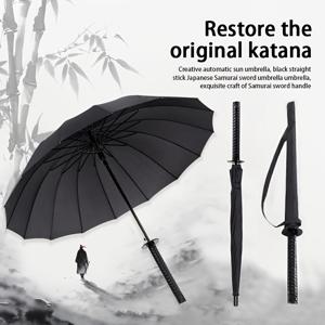 TEMU BSAVLR 블랙 검 우산 - 자동 개폐, 16개 리브 강화 프레임, 골프, 여행, 할로윈, 추수감사절, 만우절을 위한 내구성 및 스타일리시 디자인 - 독특한 검 손잡이가 있는 고품질 야외 우산, 골프 우산, 여행 액세서리, 현대적인 미학, 견고한 구조, 우산