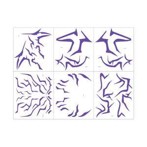 TEMU 할로윈 메이크업, 파티, 공연, 선물용 대형 보라색 눈 코너 타투 스티커 6pcs|타투스티커|스티커