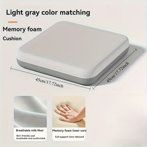 TEMU 메모리폼 시트 쿠션 - 자세 및 허리 통증 완화, 미끄럼 방지 통기성 아이스 실크 커버, 사계절용 소프트/하드 오피스 의자, 차량, 식탁용 - 블랙 (허리 통증 환자, 엄마, 아빠를 위한 선물)