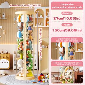 TEMU 뚜껑이 있는 투명 다기능 수납함 - 할로윈 파티 정리함, 이동이 용이한 바퀴 옵션, 인형, 봉제 인형 & 장식품에 적합, 상단 디스플레이 스탠드, 튼튼한 플라스틱 상자, 공간 절약형 홈 정리함, 할로윈/크리스마스 선물로 적합|모루인형