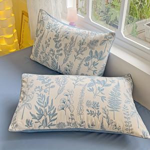 TEMU 2개 세트 신선한 세탁 프린트 베개커버, 모던 플로럴 디자인, 깊은 포켓으로 쉽게 장착, *2개 베개커버, 베개 내장 제외, 피부 친화적 부드럽고 편안한 통기성, 세탁기 및 손세탁 가능, 색상 및 형태 유지, 편안한 수면을 위한, 기숙사 침실 및 게스트룸에 적합, 사계절용