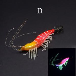 TEMU 1개 AVLCOAKY 발광 새우 & 오징어 낚시 루어 - 야광 소프트 풋 리얼리스틱 새우/오징어 지그 훅, 내구성 강한 인공 미끼, 바닷물/담수용, 농어, 파이크, 송어, 연어, 참치 (멀티컬러, 10.5cm/11.5g)