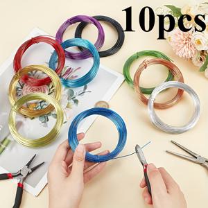 TEMU 50m 유연한 아노다이즈드 메탈 공예 와이어 10롤, 1mm 중간 유연도, 비즈, 분재 조형 및 홈 데코레이션에 적합 - 비탄성, 다양한 색상 옵션