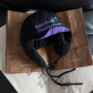 TEMU 조절 가능한 겨울용 보온 이어플랩 모자 - 가벼운 보온 기능과 탈부착 가능한 바이저, 핑크/네이비/블랙, 스키, 스노보드 및 야외 활동용 다색상 옵션 - 추운 날씨 액세서리