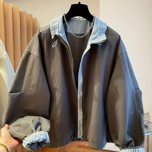 TEMU 여성용 우아한 스탠드 칼라 재킷 - 루즈핏 긴소매 지퍼 앞면, 솔리드 컬러 캐주얼 아우터 (봄/가을용), 캐주얼 아우터|시크한 재킷|다용도 아우터, 여성용 재킷, 여성용 우아한 재킷, 여성용 우아하고 세련된 재킷, 여성가을자켓, 청자켓 여성, 여성여름자켓, 가을 여성 자켓, 가을자켓 여성, 여성가을옷