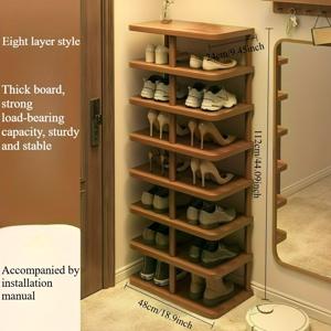 TEMU 1개 다층 럭셔리 신발장, 넓고 좁은 수납 선반, 심플하고 우아한 공간 절약형 신발 캐비닛, 홈, 기숙사, 임대, 현관 또는 복도용, 홈 오거나이제이션,현관 정리함,심플 데코, 디자인,내구성 있는 나무,컴팩트 오거나이저,좁은 선반,아파트 거주민,작은 공간 생활