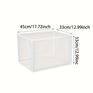 TEMU 1 XL 투명 스택 가능 플라스틱 보관함 (자석 뚜껑 포함), 먼지 방지 대형 디스플레이 케이스 - 헬멧, 모델 수집품, 신발, 책, 가방, 인형, 화장품용, 신발 정리함,책 보관,자석 잠금,투명 케이스,고품질 박스,디스플레이 컨테이너,다목적 정리함,메이크업 정리함,책 애호가|신발정리대