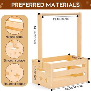 TEMU 빈티지 우드 신생아 보관함, 신생아 의류 정리함, 장난감 보관대, 화장품 정리함, 나무 옷걸이, 고체 목재 홈 스토리지 바구니, 크리스마스 할로윈 추수감사절에 적합|신생아옷
