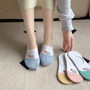TEMU 여성 사랑해 토끼 덧신/페이크삭스10켤레 페이크양말 여름 얇은 솔리드 캐릭터 컬러 피쉬넷 보트 양말세트 무지양말 컬러양말 학생양말 데일리양말