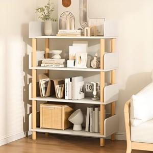TEMU OYIKYI 책장 거실 서재 책꽂이 다용도 공간분리 수납선반 - 멀티존 5단 수납공간,장식품/앨범/책/장난감/화분/소품/인형/수납함 정리 가능+ 원단으로 제작되어 강력한 내구성+받침대 디자인,청소편리+3면 가드 수납 디자인 물건 떨어짐 방지 - 거실/사무실/카페/학원 추천+학생/주부/사무직/소상공인 필수품|모루인형|책꽂이|수납정리함