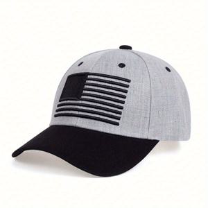 TEMU 깃발 자수 골프 야구 모자, 단색 간단한 우연한 유행 스포츠 모자 조정가능한 아빠 모자