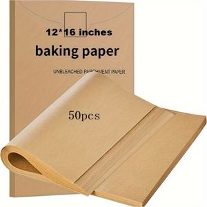 TEMU 50/100/200개 모레도르 프리컷 논스틱 베이킹 시트 - 무표백, 대형 12x16인치(30x40cm) 오븐용 페이퍼 라이너, 에어프라이어, 그릴, 찜기용 - 가정 및 상업용 주방 필수품, 홈베이킹 키친 필수 아이템|에어프라이어