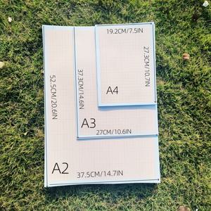 TEMU 건축 도면 및 디자인 용지 - A2/A3/A4 사이즈, 좌표 및 그리드 라인, 드래프팅용 레드 체크무늬, K-라인 분석 및 주식 트렌드용|A4용지