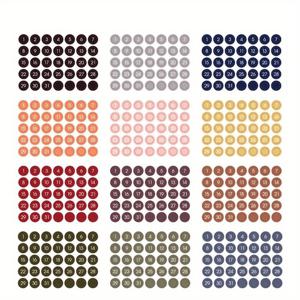 TEMU 12개 컬러풀 캘린더 스티커 - 플래너, 저널 및 다이어리용 일일 날짜 라벨 365개, 파스텔 색상의 8mm 원형 번호 스티커(핑크, 오렌지, 옐로우, 그린, 블루) - 연간 및 월별 계획을 위한 장식 문구 액세서리, 다이어리 스티커 | 파스텔 스티커 | 내구성 있는 접착력