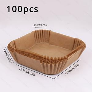 TEMU 100개 논스틱 에어프라이어 라이너, 베이킹, 로스팅 및 전자레인지용 육각형 종이 시트 - 쉬운 청소, 건강한 요리를 위한 기름 흡수 - 가정 및 상업용으로 이상적, 에어프라이어 액세서리