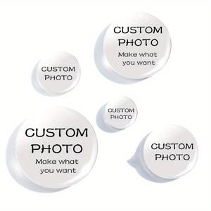 TEMU [사용자 지정] 10개 DIY 사진 맞춤형 유리 볼록 둥근 수제 재료 액세서리 매력 DIY 액세서리 팔찌 목걸이 브로치 장식 보석