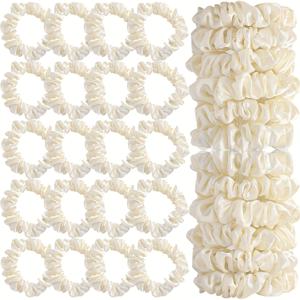 TEMU 14세 이상 여성용 20개입 단색 다용도 새틴 소장털 링