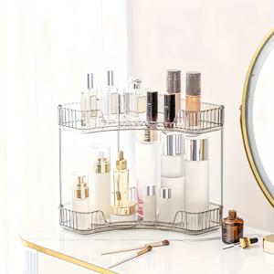 TEMU 1pc 다층 투명 화장품 정리함, 삼각형 메이크업 보관대, 다기능 욕실 코너 정리함, 사무실 데스크탑 디스플레이 스탠드, 향수 피부 관리, 손톱 페인트 액세서리 보관, 주방 향신료대, 컵 홀더, 욕실 화장대, 방 장식, 수직 선반, 욕실 액세서리