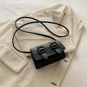 TEMU 여성용 시크 미니 크로스바디 백 - 다용도 솔리드 컬러 숄더백, 조절 가능한 스트랩, 스퀘어 플랩 & 버클 클로저, 합성 가죽, 화이트/핑크/그린/블랙 색상, 소형 크로스바디 백