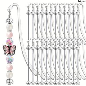 TEMU 24개 비즈 마크 - DIY 금속 마크, 손수제 비즈 책 목걸이 선물, 우아한 선물 마크, 책을 좋아하는 사람, 학생, 여자 친구, 선생님, 친구, 가족