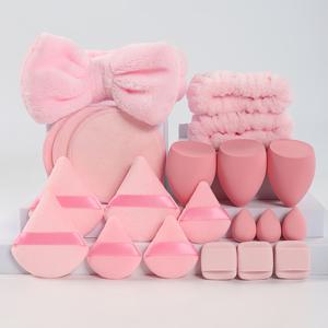 TEMU 21개의 헤어 액세서리 세트, 1개의 나비 헤드밴드, 2개의 팔찌, 6개의 파우더 퍼프, 3개의 메이크업 스펀지, 3개의 손가락 쿠션, 3개의 메이크업 리무버 패드, 3개의 미니 뷰티 스펀지 포함