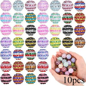 TEMU 10/20/40개 줄무늬 라인스톤 라운드 디스코 볼 비즈, 20mm 대량 아크릴 라인스톤 크리스마스 발렌타인데이 장식 DIY 펜 주얼리 만들기 공예용품
