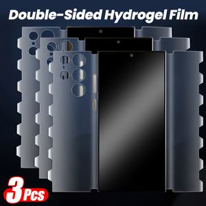 TEMU 삼성 갤럭시 S25 울트라 S24 FE S23 S22 S21 S20 울트라 플러스 FE용 360° 나비 하이드로겔 필름 3개 세트, 노트 20 울트라 풀커버 전면 후면 소프트 보호필름 [설치 쉬움, 위치 조정 도구 포함]