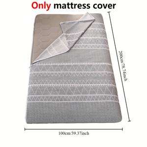 TEMU 1개 futon 매트리스 프로텍터 커버, 일본식 futon 매트리스 프로텍터 커버, 부드러운 니트 폴리에스테르, 기계 세척 가능, 액티브 프린트, 지퍼 클로저, 트윈, 풀, 퀸용|매트리스커버