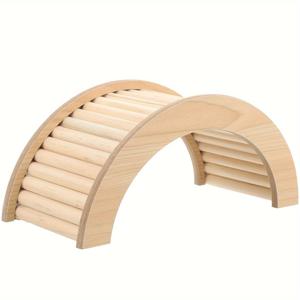 TEMU 목재 햄스터 등반 랜드 - 햄스터, 쥐 및 작은 애완동물용 재미 있는 다리 - 케이지 액세서리, 장식 액세서리