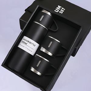 TEMU 스테인리스 스틸 진공 보온병 선물 세트 – 3개 컵 뚜껑 포함, RV용 보온 머그컵, 야외 여행 및 캠핑에 완벽한 열 절연 물병