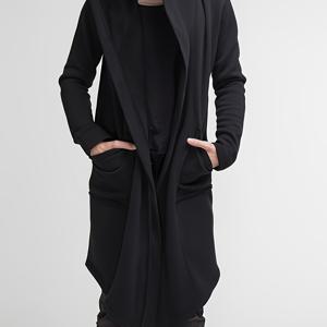 TEMU 남성용 캐주얼 후드 롱 코트 - 레귤러 핏 사계절 아우터웨어, 손세탁 가능한 내구성 있는 소재, 심플한 디자인, 클래식 후드 스타일, 매끄러운 질감, 실용적 패션, 고품질 제작, 실용적인 외투 재킷