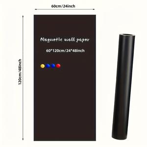 TEMU 자석 벽지 - 건조 지우기 표면과 자석 못이 포함된 검은색 자체 접착 칠판 필름 | 사무실, 집, 교실을 위한 우주 테마 장식 | 메모, 아이디어, 일정용 내구성 있는 탈착 가능한 벽 예술