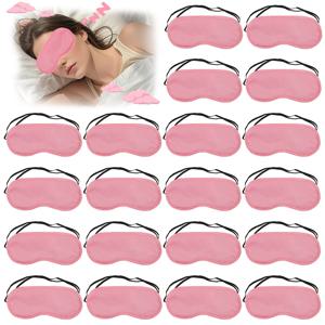 TEMU 20pcs 로즈 핑크 수면 눈 마스크 - 편안한 탄성 풀온 디자인, 깊은 수면을 위한 가벼운 및 배터리 없는 여행용 자외선 차단, 팀 빌딩 및 파티용 DIY 블랭크 마스크, 여행 수면 마스크 | 파스텔 나이트캡 | 탄성 밴드