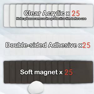 TEMU DIY 핸드메이드 냉장고 자석 키트, 아크릴 고화질 투명 타일 및 자기 시트 포함, 양면 클리어 접착제, 휴일에 필수 아이템