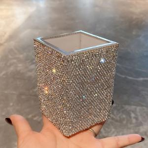 TEMU 같은 반짝임 메이크업 정리함 - 대용량 오픈형 뚜껑 화장품 보관함, 우아한 욕실 & 드레싱 테이블 수납 - 조립 불필요, 홈 또는 살롱용 - 고급스러운 코스메틱 오거나이저, 빛나는 디자인, 내구성 있는 광택 마감, 질감 표면