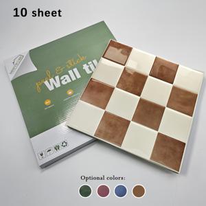 TEMU 10개 10.5*10.5인치 자체 접착 벽 스티커, 방수 주방 백스플래시, 주방 리노베이션용 새로운 장식 재료, 설치가 쉬운 DIY.