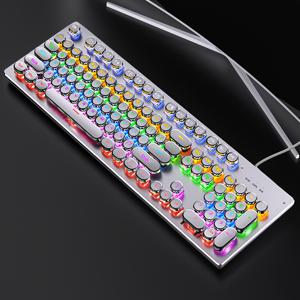 TEMU 사무실 및 게이밍용 블루 스위치 백라이트 ZK-4 기계식 키보드 유니버설 유선 USB 데스크탑/노트북