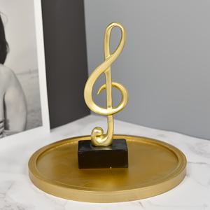 TEMU 1개 대형 골든 트레블 클레프 음표 조각상 - 블랙 베이스 레진 피규어, 대형 안정적 스탠드 /사무실/무대용 - 우아한 음악 노트 장식, 작곡가 영감 음악가 & 음악 애호가를 위한 선물 (장식용 선반 액센트)