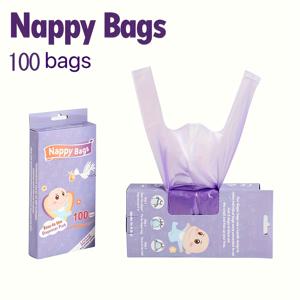 TEMU 100/200개 기저귀 폐기용 교체 봉투, 기저귀 처리 봉투, 기저귀 라이너, 휴대용 핸드헬드 디자인. 크리스마스, 할로윈, 추수감사절 선물로 완벽