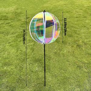 TEMU 1개 회전 컬러풀 필름 풍선 스피너, 생동감 넘치는 투명 핀휠, 야외 정원 장식, 결혼식, 생일 파티, DIY 실외 장식용