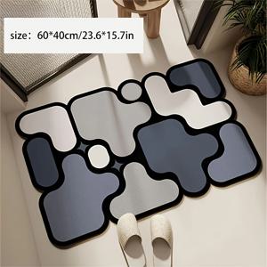 TEMU 1pc 퍼즐 패턴 규조석 진흙 도어 매트, 창의적인 도어 매트, 욕실 미끄럼 방지 매트, 장식용 도어 매트, 흡수성, 미끄럼 방지, 빠른 건조, 부드럽고 넓은 공간