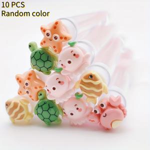 TEMU 10/20개 재사용 가능한 속눈썹 브러시 눈썹 브러쉬, 여름 바다 테마 패턴, 반짝이는 컬러풀한 색상, 속눈썹 연장 및 화장용, 유연한 나일론 솔, 먼지 방지 투명 튜브, ABS 플라스틱 핸들, 휴대용 여행용