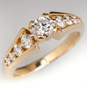 TEMU 요요 여성용 우아한 링 - 쿠션형 센터 스톤과 주변 지르콘, KC 골드 도금 구리 밴드, 생일·기념일·크리스마스 선물용 일상 및 정장 액세서리, 여성을 위한 합리적인 럭셔리 반지, 특별한 날을 위한 세련된 디자인, 고급 공예품, 패션 애호가에게 적합