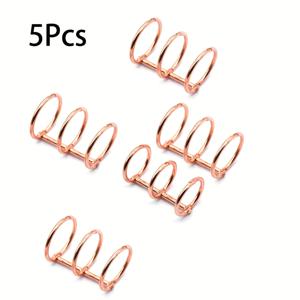 TEMU 5개 조절 가능한 금속 바인더 링 - 3 라운드 디자인, 내구성 있는 철 구조, 골든, 실버, 블랙, DIY 사진 앨범, 일기, 노트북, 캘린더 및 스크랩북용 - 사무용품, 사진 앨범 액세서리, 일기 쓰기 필수품, 현대 링, 금속 마감