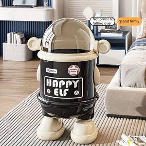 TEMU 새로운 , 가정용 창의적인 뚜껑 대용량, 거실 침실 욕실 밝은 고급 귀여운 고급 종이 바구니, 뚜껑이 좋음, 공간과 같은 형상 , 대용량 가정용 플라스틱 , 양방향 버킷, 편리한 액세스. 만화 외형, 에너지 가득. 또는 회전 뚜껑, 사용하기 쉽습니다. 독특한 디자인, 단순한 이 아닌 실용적인 저장용기 - 집에서 필수품입니다.|쓰레기통