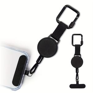 TEMU 1개 휴대폰 안티테프트 스트랩, 리트랙터블 스틸 라인 폰 스트랩, 범용 잠금 카라비너 크로스바디 스트랩 - 휴대폰 케이스 ID 홀더 키 액세서리 여행 필수품|핸드폰케이스|휴대폰케이스