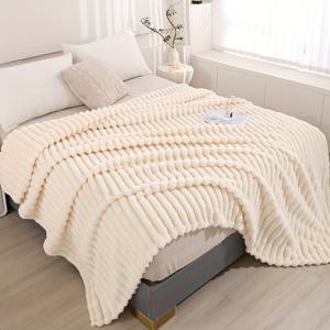 TEMU 1개 코랄 플리스 침대 커버, 부드럽고 섬세함, 따뜻하고 가벼운 양면 플리스 디자인으로 보관 용이, 침실 소파 여성 생일 선물 홈, 장식 호텔 야외 여행에 적합, 세탁기 사용 가능