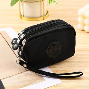 TEMU 우아한 레트로 스타일 코인 퍼스 - 3단 지퍼 디자인, 대용량 카드 홀더 포함, 여성 크리스마스 선물 추천, 키체인 휴대용 수납 가방, 집과 사무실에 완벽한 선택