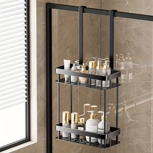 TEMU 1개 이중층 벽걸이 욕실 수납 선반, 공간 절약을 위한 쉬운 설치의 모던 디자인 샤워 캐디
