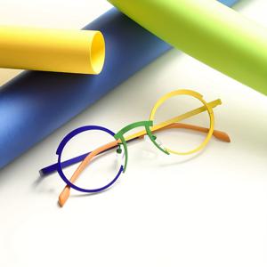TEMU FYTOO 레트로 원형 디자인 컬러 블록 안경, 남녀공용, 가볍고 내구성 좋음, 데일리 오피스룩, 파티에 적합, 재미있는 디자인, 패션 액세서리, 트렌디 스타일, 편안한 착용감, 스타일리시한 선물, FT85773-C4-C5-C6&K